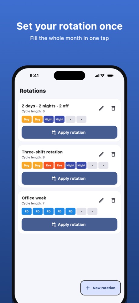 A repeating rotation